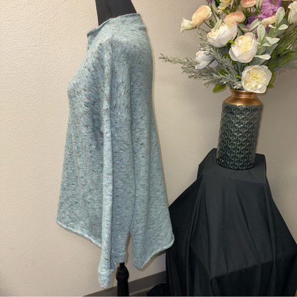Jodifl Blue Speckled Knit Sweater S Cozy Lightweight Long Sleeve Pullover - Picture 2 of 8